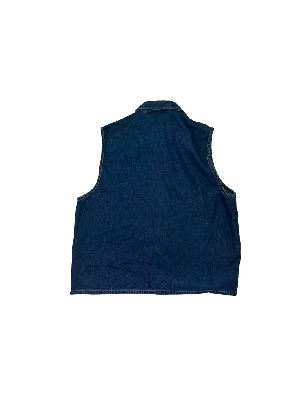 Dressbarn Vintage Patchwork Denim Vest Embroidered Boho Cottagecore Summer XL